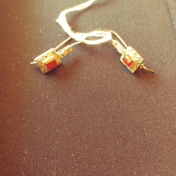 Victorian Diamond and Ruby or Garnet 925 - Picture 4 of 4